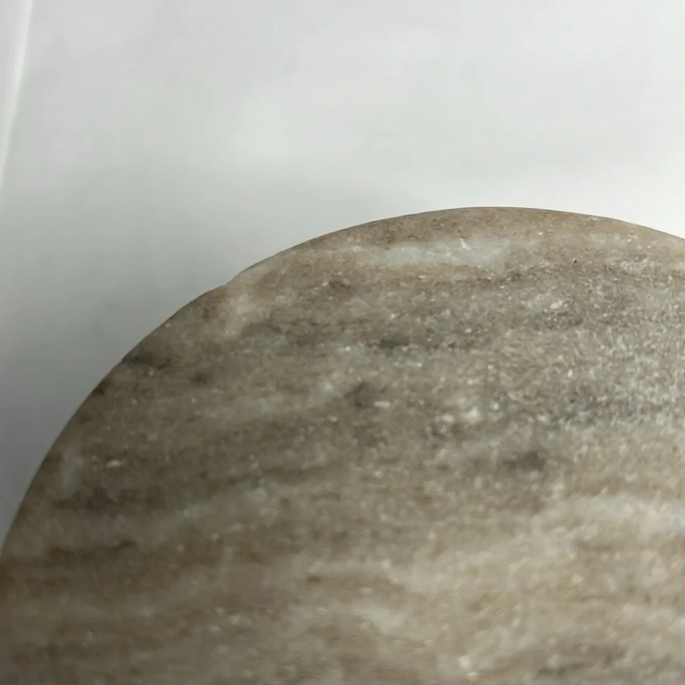 Set of Four Marble Coasters with Brass Gold Stripe 4”